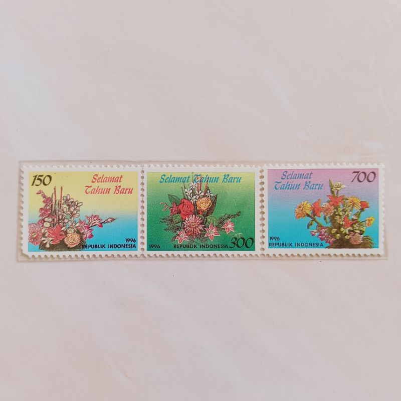 

(AC) Perangko Indonesia 1996 Ucapan Selamat Seri 3, Selamat Tahun Baru Set Lengkap 3 pcs Mint