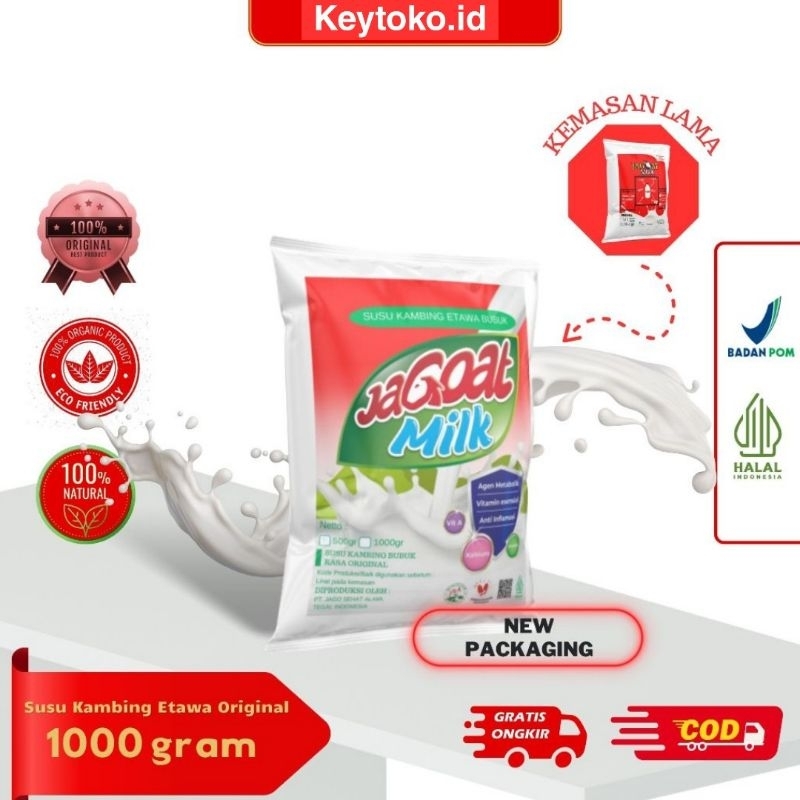 

Susu Kambing Etawa 1kg Kemasan Almunium foil jagoat milk