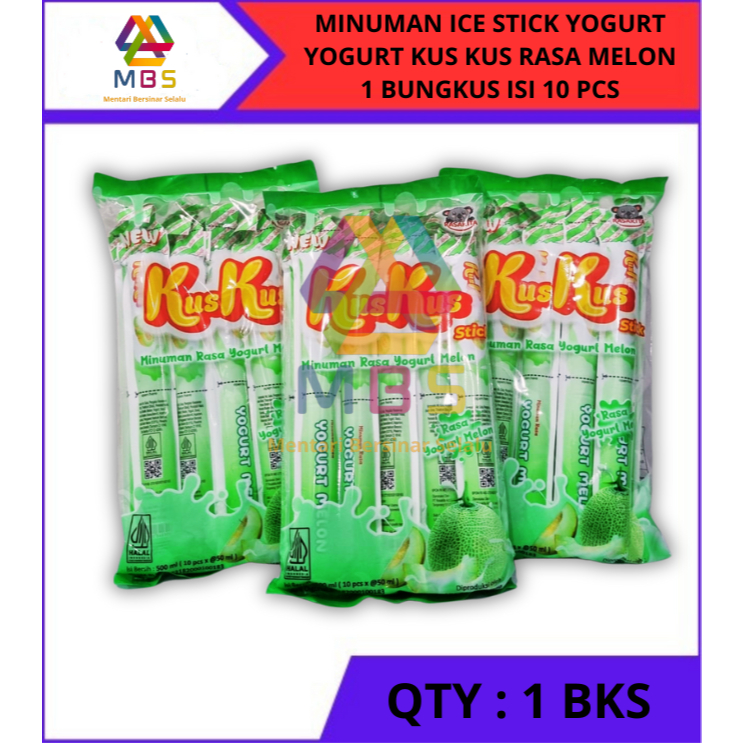 

HARGA 1 BGKS ISI 10 PCS MINUMAN ICE STICK YOGURT KUS KUS RASA MELON