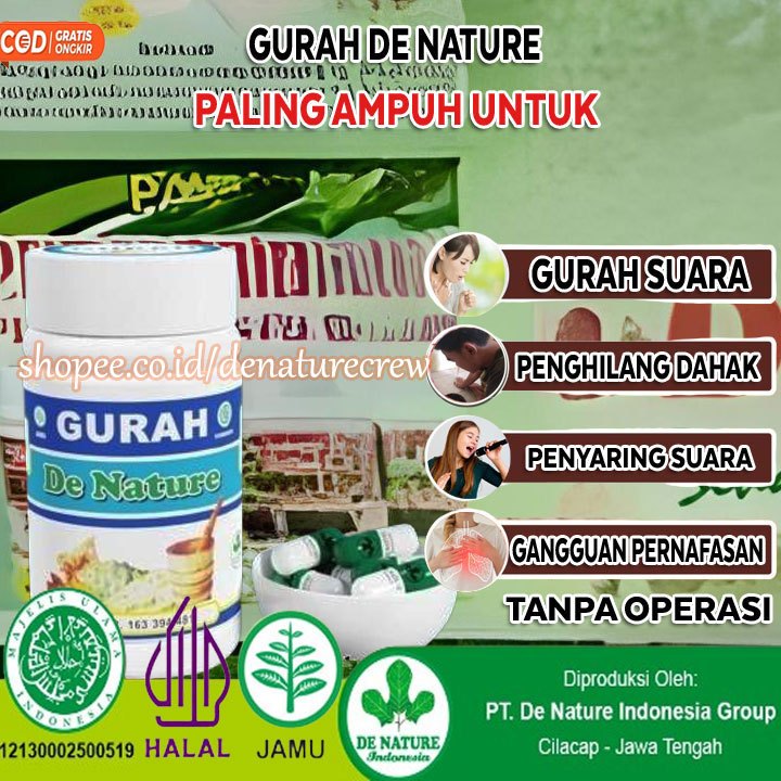 Obat Herbal Gurah Suara Obat Penyaring Suara Pita Suara Mengobati Suara Serak Gurah De Nature Asli