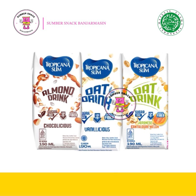 

Tropicana Slim Oat Drink (190ml) (3 Varian Rasa)