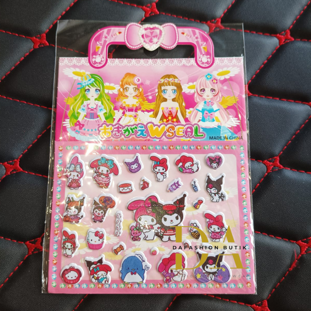 

Sticker Timbul Anak Perempuan Timbul Hologram Karakter Kuromi Melody Hellokitty Sticker Tas