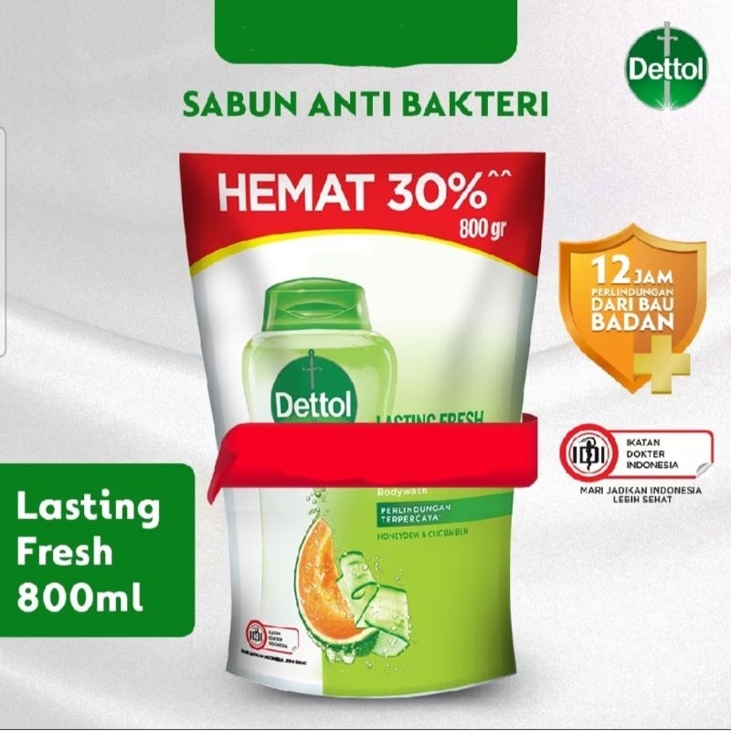 Dettol Sabun Mandi Cair Lasting Fresh 800gr 800