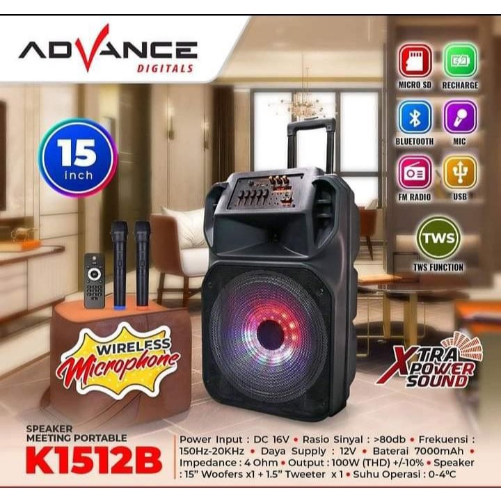 SPEAKER MEETING BLUETOOTH ADVANCE K-1512B 15 INCH