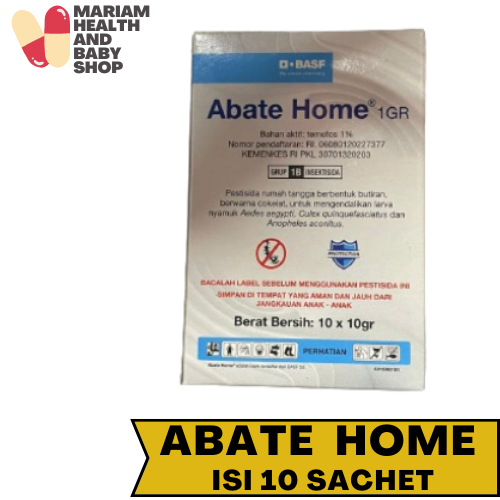 ABATE HOME BOX ISI 10 SACHET | Abate Anti Jentik Nyamuk Obat Larvasida Zx | Pembasmi Jentik-Jentik D