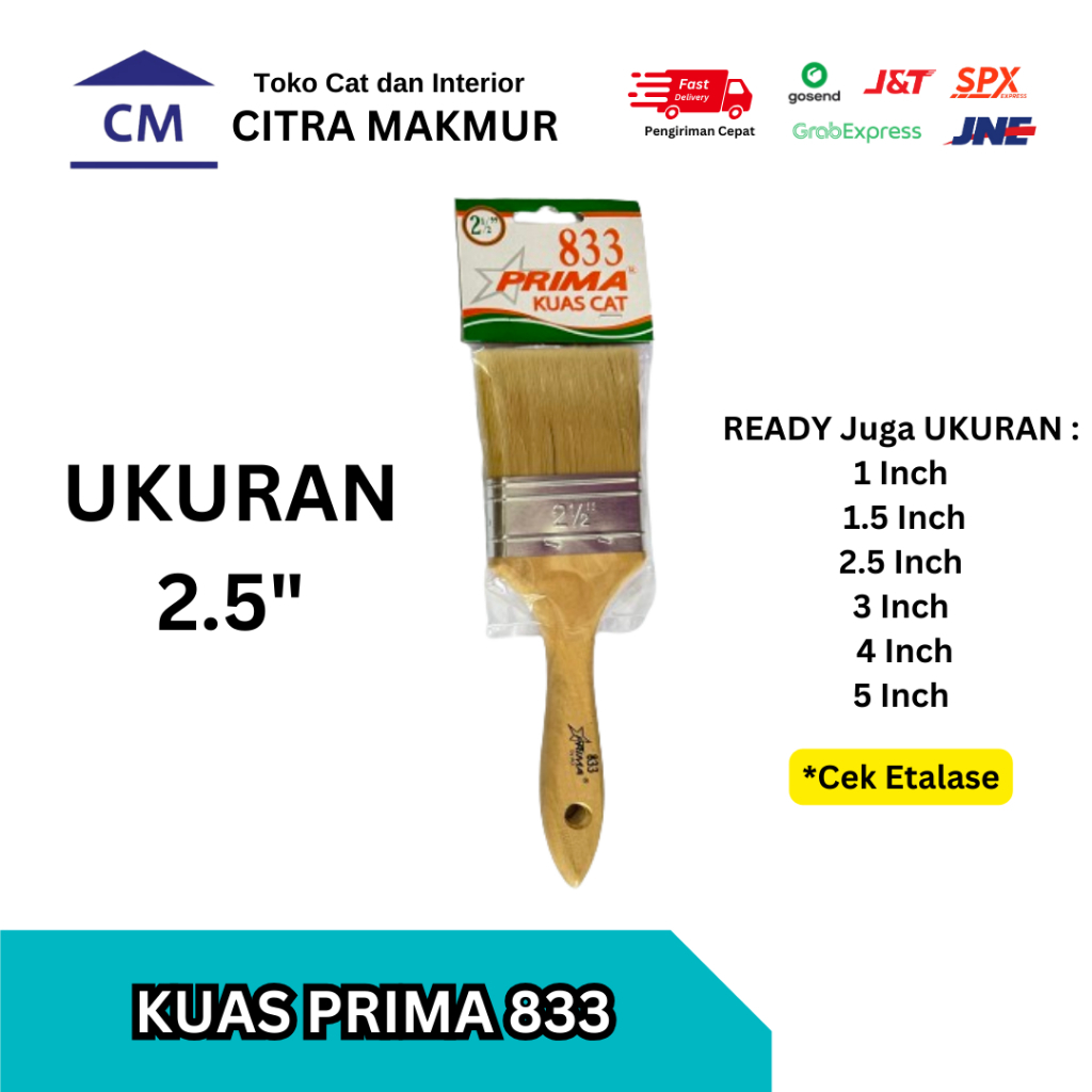 

Kuas Prima 833 Bulu Putih 2,5