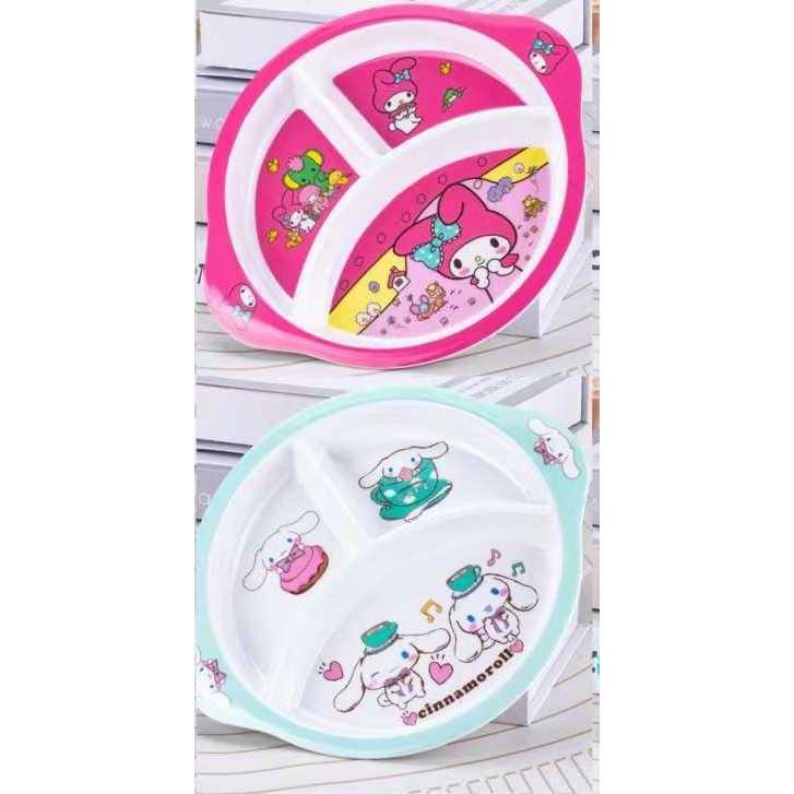 Piring melamin bulat sekat