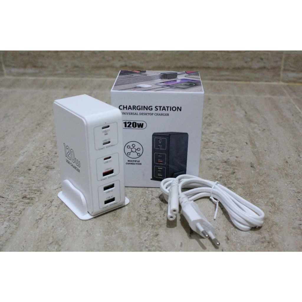 SPESIFIKASI  model no : 818H input AC 100-240V/50-60Hz output : 120 W usb - c1/usb - c2 : 5v/3A.9V/3