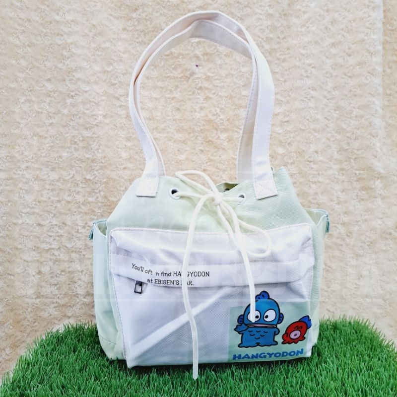 Tas Totebag Hangyodon Tali Y228 Hijau Mint Tas Tenteng Hangyodon Mint Kanvas