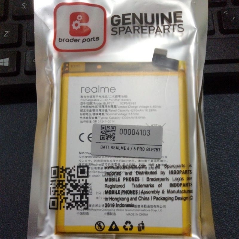 BATERAI REALME 6/REALME 6 PRO BLP757