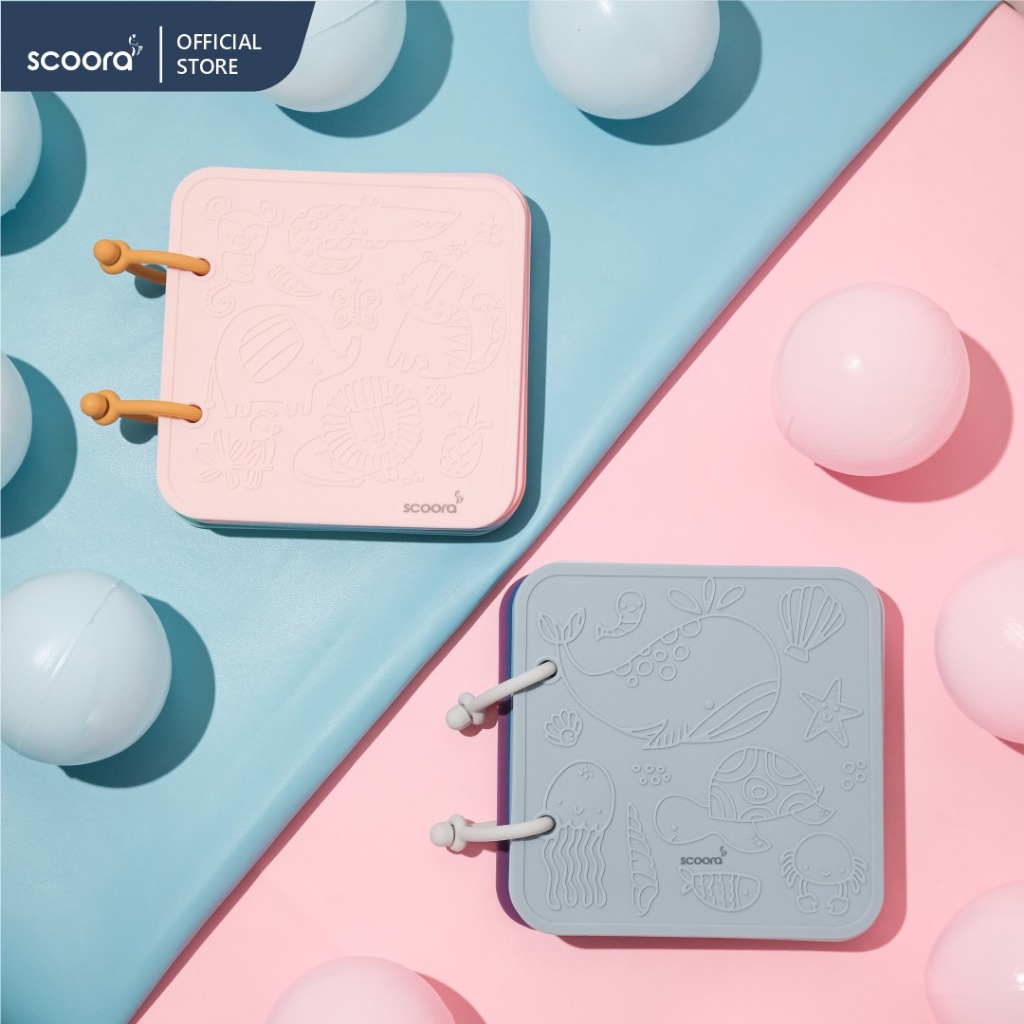Buku Edukatif Silikon Bertekstur SCOORA Silicone Baby Bath Book Sensory Montessori