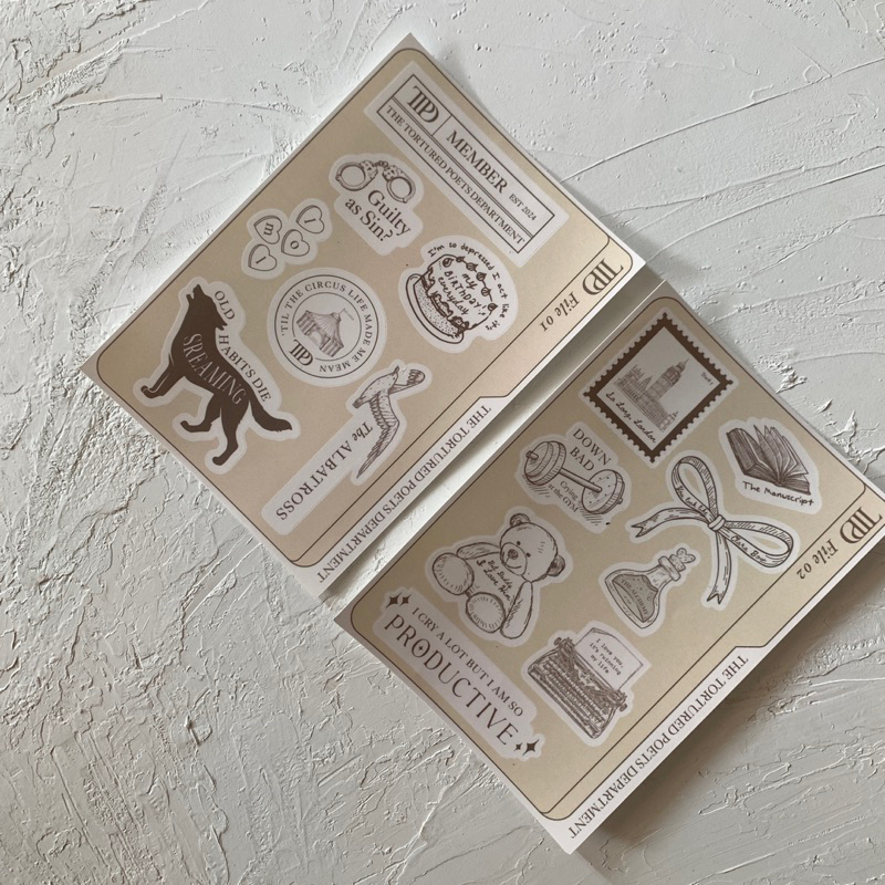 

Sticker TTPD (Tortured Poets Department) Taylor Swift / Vinyl Sticker Kiss Cut