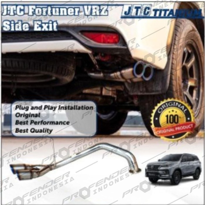 JTC titanium - Tailpipe Side Exit Tip - Exhaust Muffler Knalpot - Toyota Fortuner Innova GD GR VRZ S