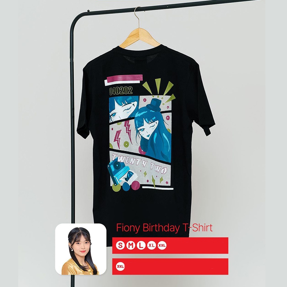 Kaos JKT48 Birthday Tshirt Fiony Alveria Tantri - Unisex Pria Wanita - Black