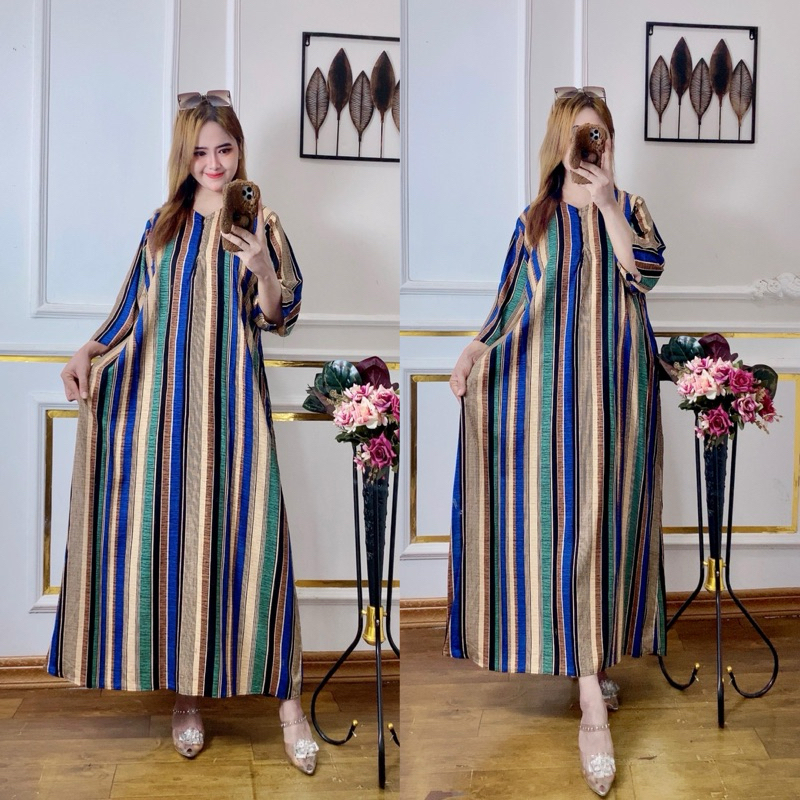 Gamis Salur Daster Lengan Semi Panjang Jumbo LD 120 cm Busui