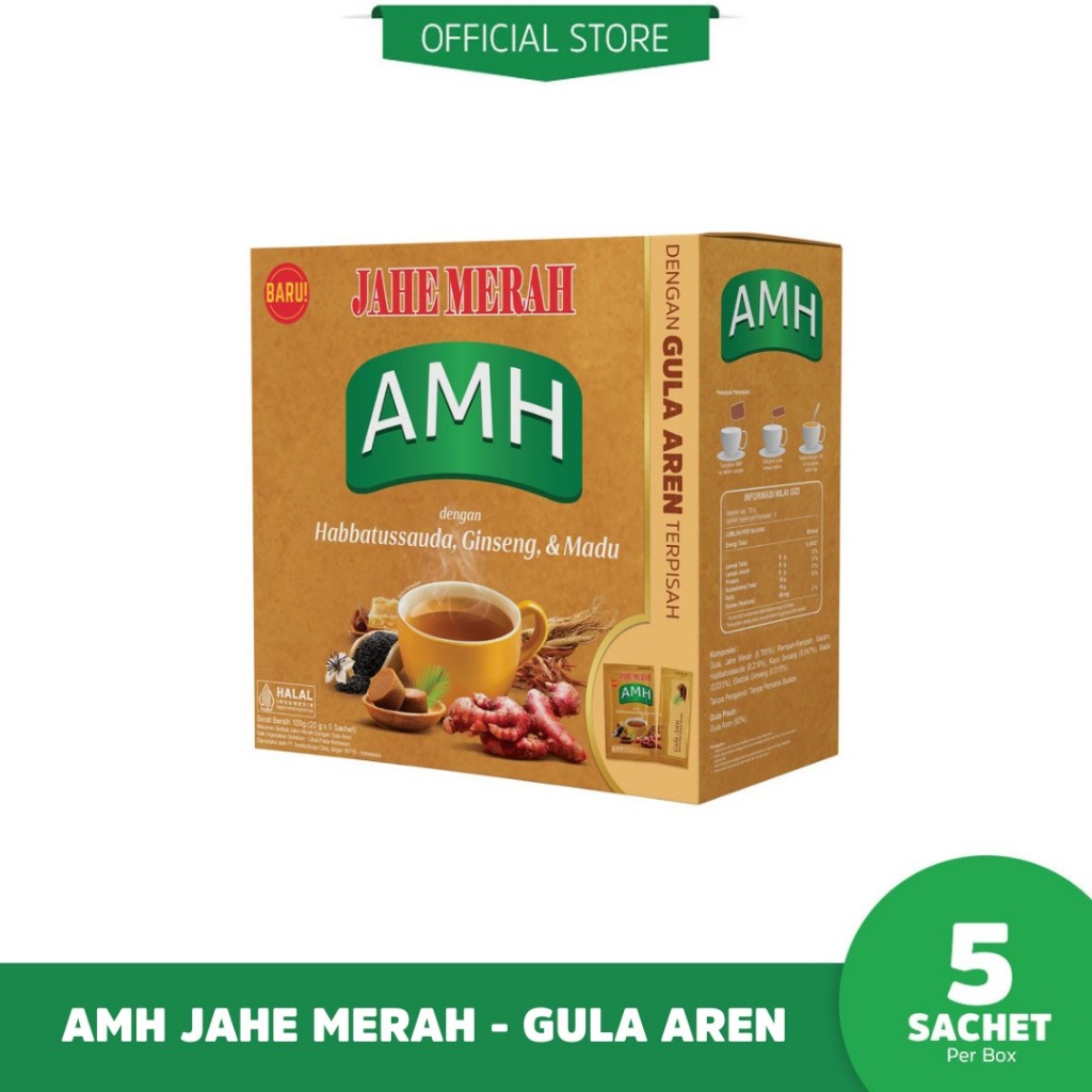 

AMH Jahe Merah Herbal Gula Aren Pisah BOX - (5 Sachet)