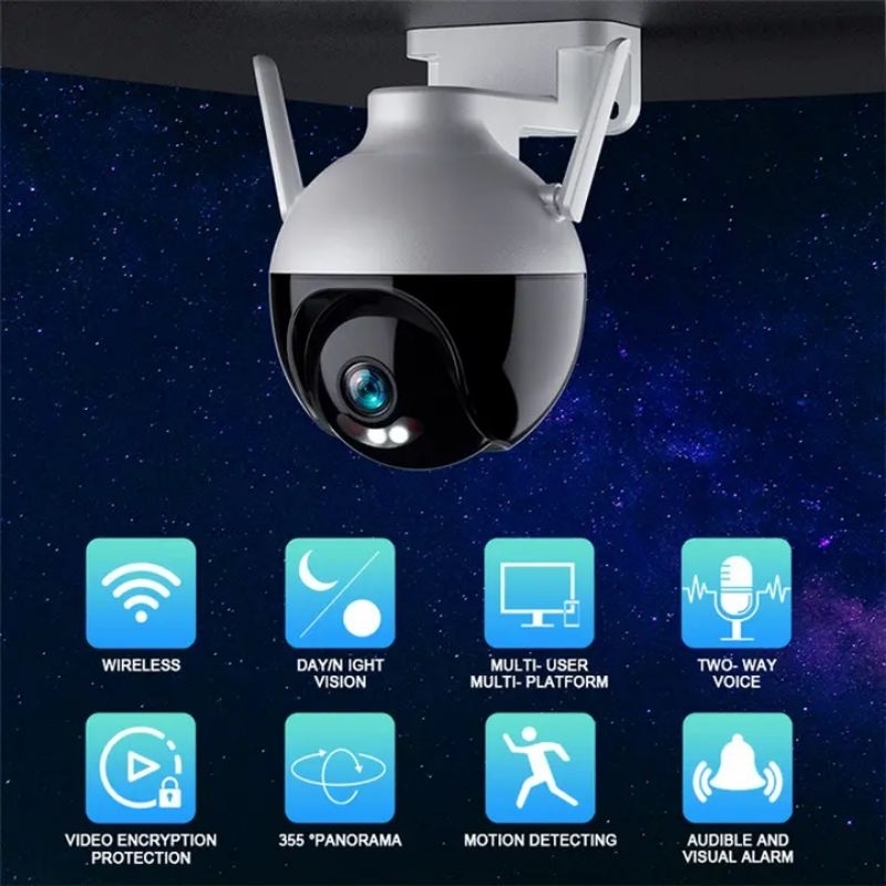 CCTV OUTDOOR WIRELESS V380 IP CAM 8MP WIFI V380