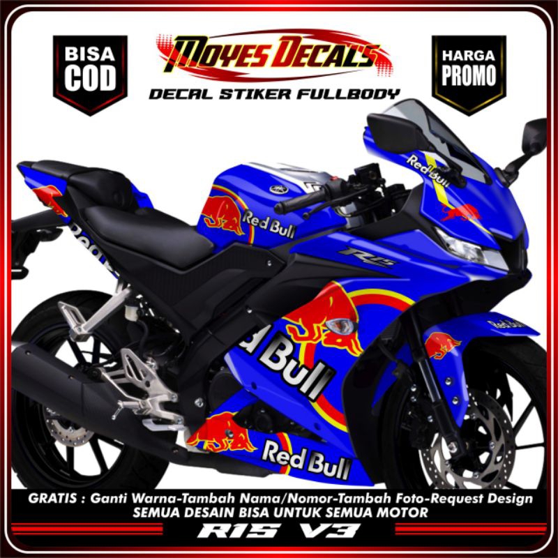 COD )TERBARU DECAL all R15 V3 Full Body //Variasi Red Bull