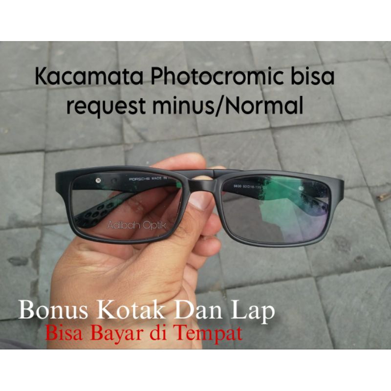 Kacamata Minus Photocromic Pria Anti Radiasi Frame Sporty Kacamata Minus Anti Sinar Ultraviolet Kaca