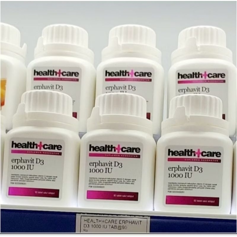 VITAMIN D3 1000 IU ERPHAVIT HEALTH+CARE ISI 90 TABLET SALUT SELAPUT