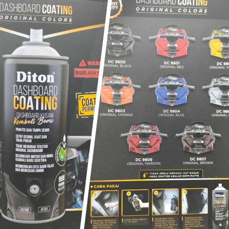 KP8 diton premium dashboard coating hitam 98 dashbor dasbor kuning 982 biru 984 merah 981 maroon 986