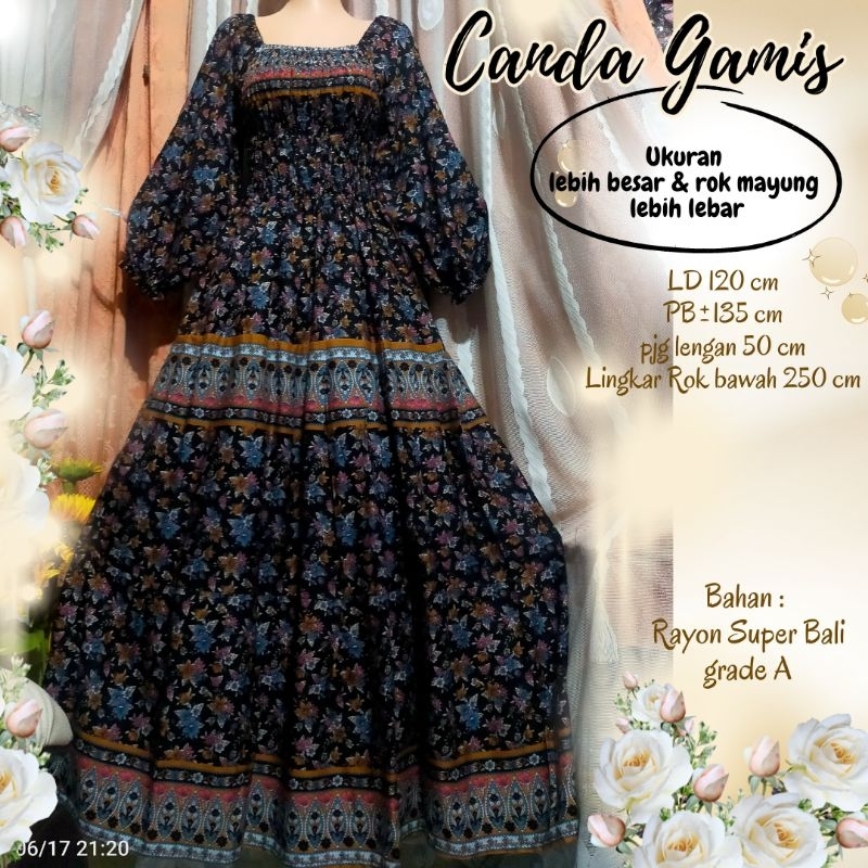 Canda kerut panjang lengan panjang //Canda gamis //Canda kerut panjang //Canda rayon super Bali