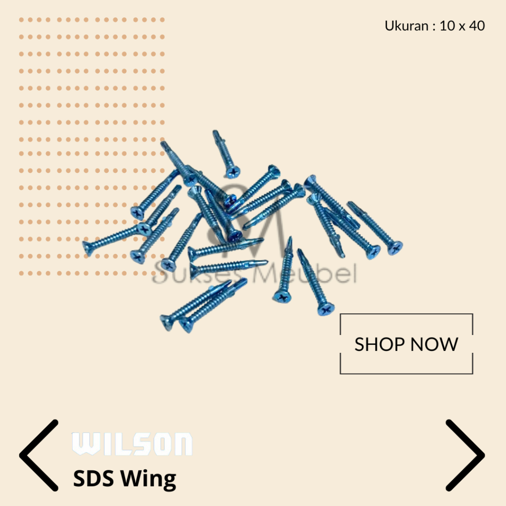 SDS WING 10X40 - WILSON (100 PCS) / SEKRUP KALSIFLOOR GRC PANEL GRC LANTAI 10X40 WILSON