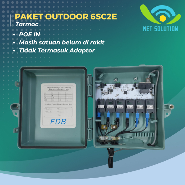 Paket Outdoor Tarmoc TMC-6SC2E POE in (5-24V)|6FO 2LAN Media Converter