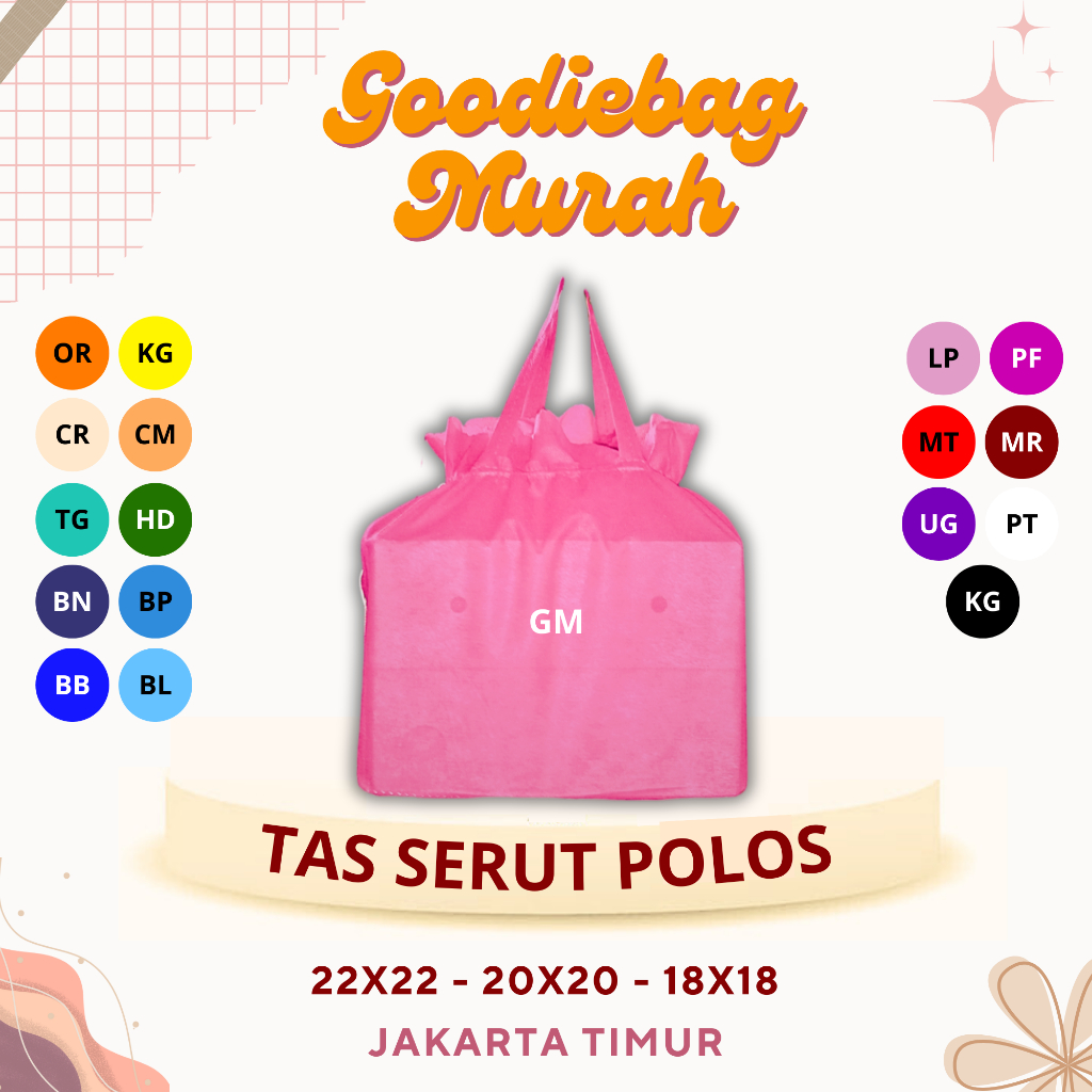 

Tas serut polos isi 12 pcs / tas besek/tas hajatan/tas hantaran/tas kotak nasi/goodiebagmurah