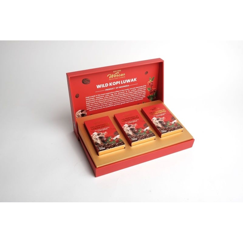 

The Heritage of Luwak Coffee Halal 100 gr x 3 pcs per box Kopi Worcas