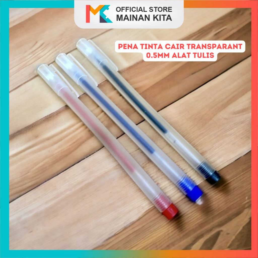 

MK618 Pena Gel Alat Tulis Pulpen 0.5mm Bolpoin Perlengkapan Sekolah Motif Transparant Polos Simple