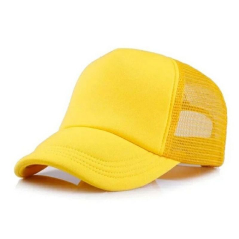 TRUCKER TOPI POLOS KUNING /TOPI POLOS PRIA WANITA