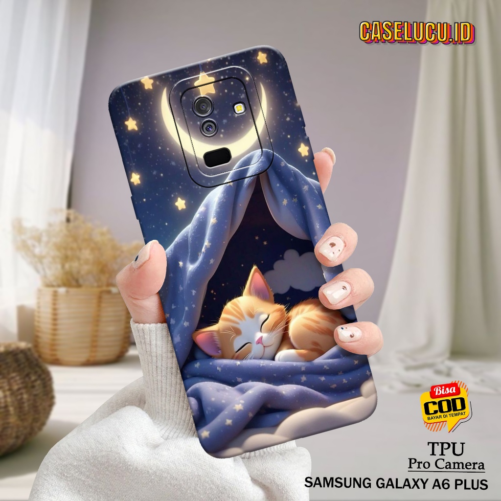 Casing Hp Samsung A6 Plus Terbaru - Case Lucu - Case Samsung A6 Plus - Fashion Case Kucing - Soft Ca