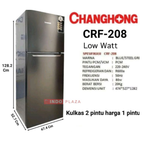 KULKAS CHANGHONG 208 - 2 PINTU