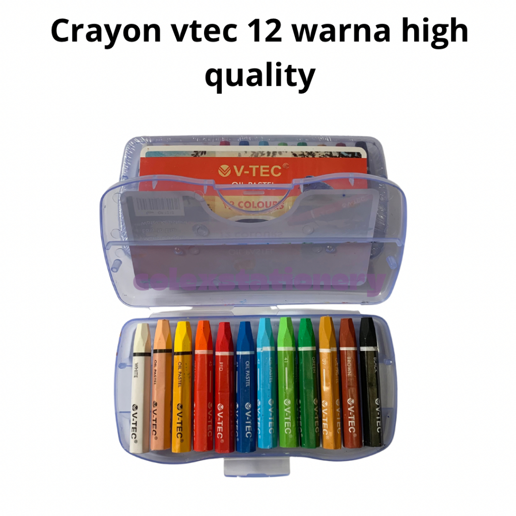 

Crayon Oil Pastel Isi 12 Warna / Crayon Anak Tidak Mudah Patah High Quality Original Vtec