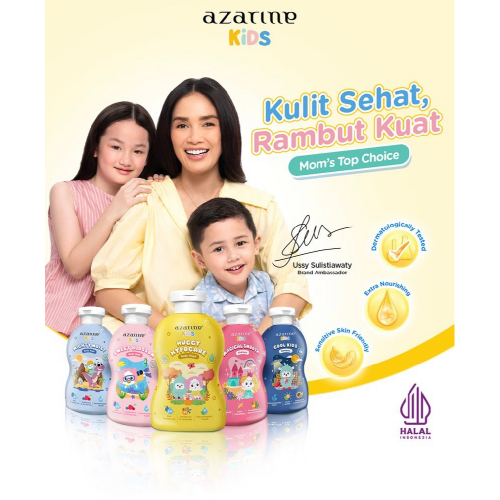 AZARINE KIDS BATH SERIES | SHAMPOO KIDS & BODYWASH KIDS 300ML| Shampoo Anak