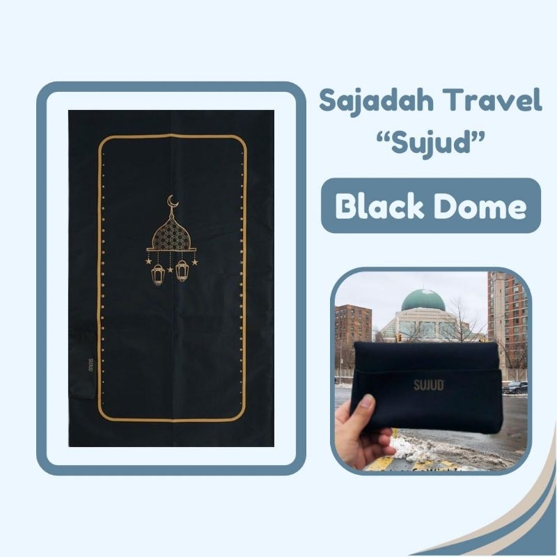 Sajadah Lipat Traveling Black Dome | Sajadah Premium Anti Air