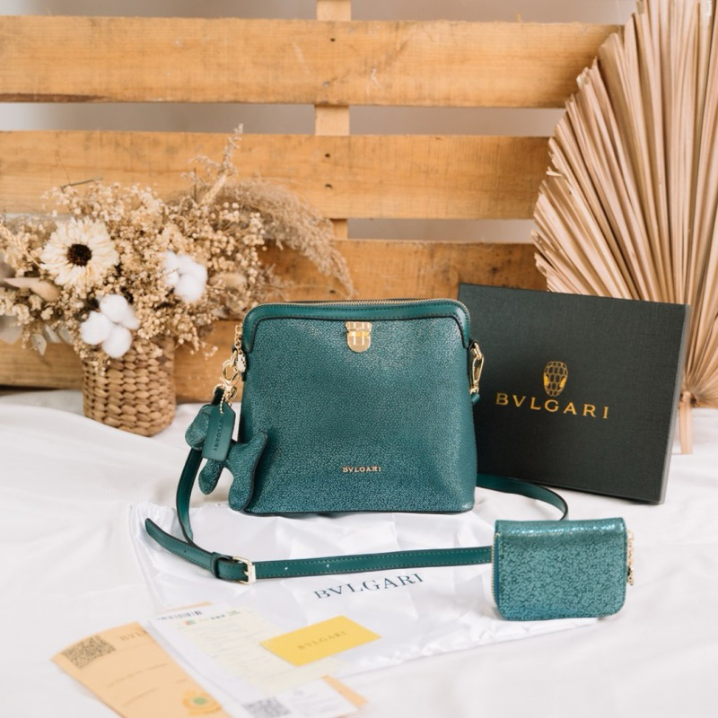 slingbag wanita set dompet /gantungan 18121 free box tas selempang import