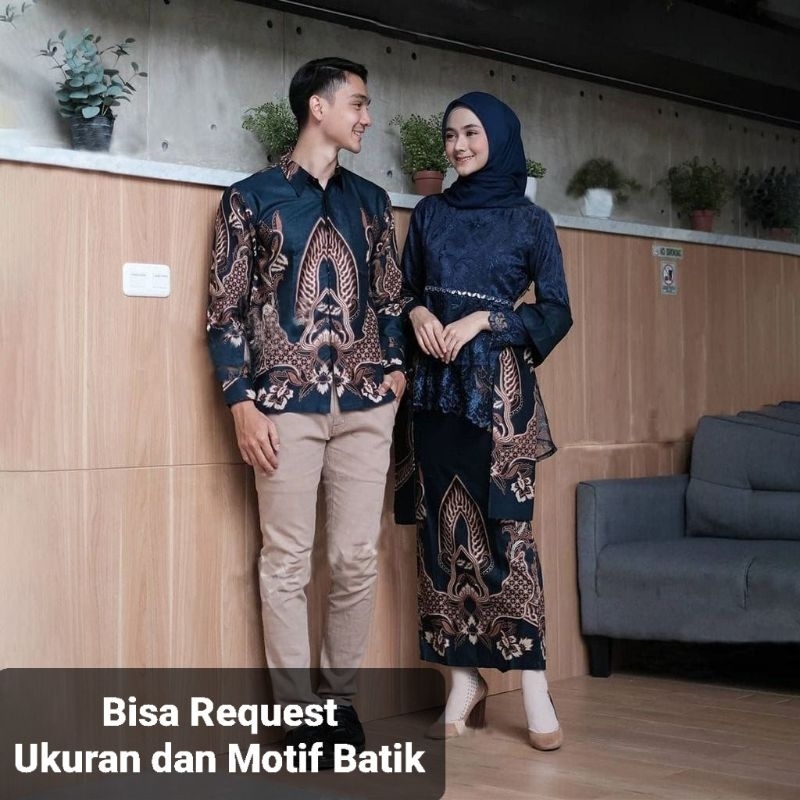 SET KIRANA ORI KEBAYA COUPLE KEMEJA PREMIUM / CUSTOM ANAK & JUMBO / BAJU SETELAN SERAGAM BATIK SARIM