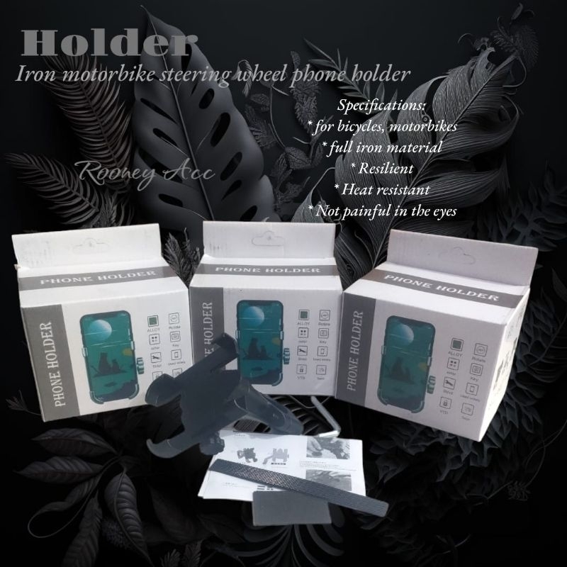 HOLDER HP STIR SEPEDA MOTOR PHONE HOLDER TEMPEL SETIR SEPEDA DAN SEPEDA MOTOR