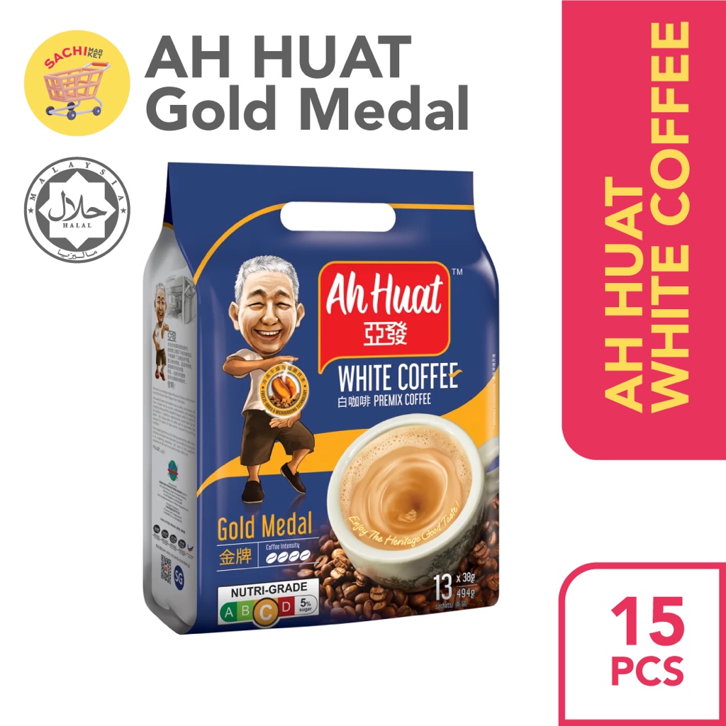 

KOPI AH Huat White Coffee Malaysia Gold Medal /Ahuat / Ahhuat Coffee (15pcs)