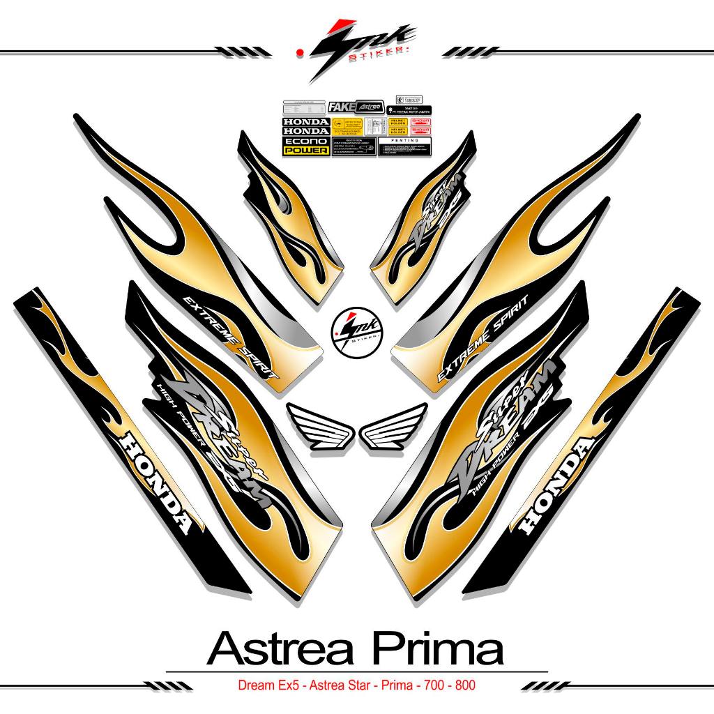 STRIPING HONDA ASTREA MOTIF STAR PRIMA DREAM EX5 TRIBAL FIRE MOTIF 6 / DREAM EX5 / HONDA EX5 / STICK