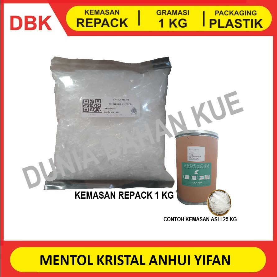 

MENTHOL CRYSTAL MENTOL KRISTAL ANHUI YIFAN - REPACK 1 KG