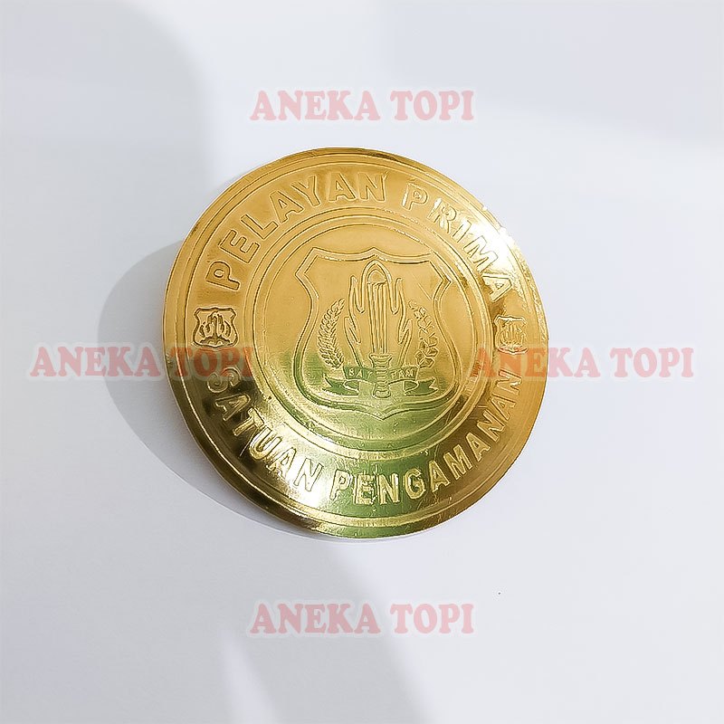 Pin Satpam Pelayanan Prima Lencana Pin Model Bulat Logo Pelayanan Prima Security Satpam - Aneka Topi