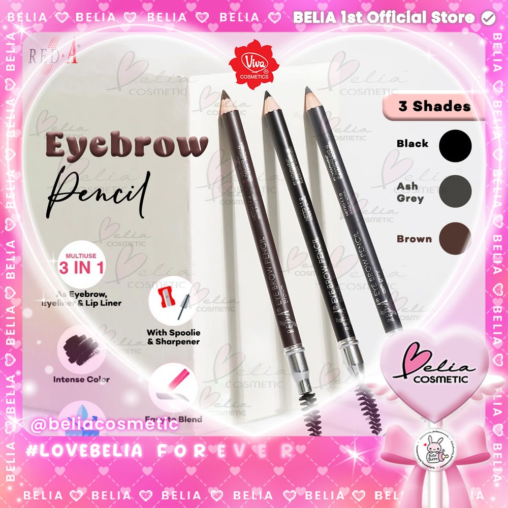 ❤ BELIA ❤ RED-A Eye Brow Pencil | Eyebrow Pensil Alis | Pigmented | Red A Viva