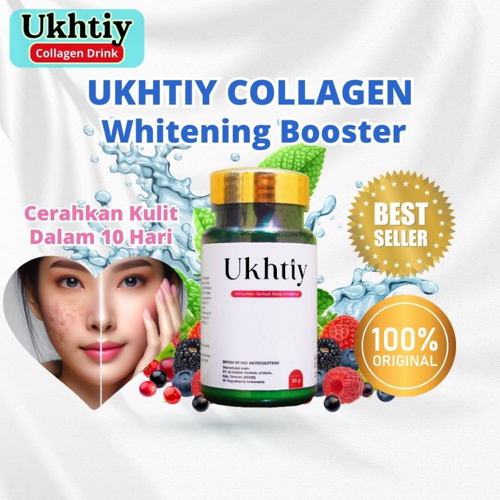 Ukhtiy Collagen Drink Original - Kolagen Pemutih Wajah Dan Badan Perawatan Kulit Dari Dalam