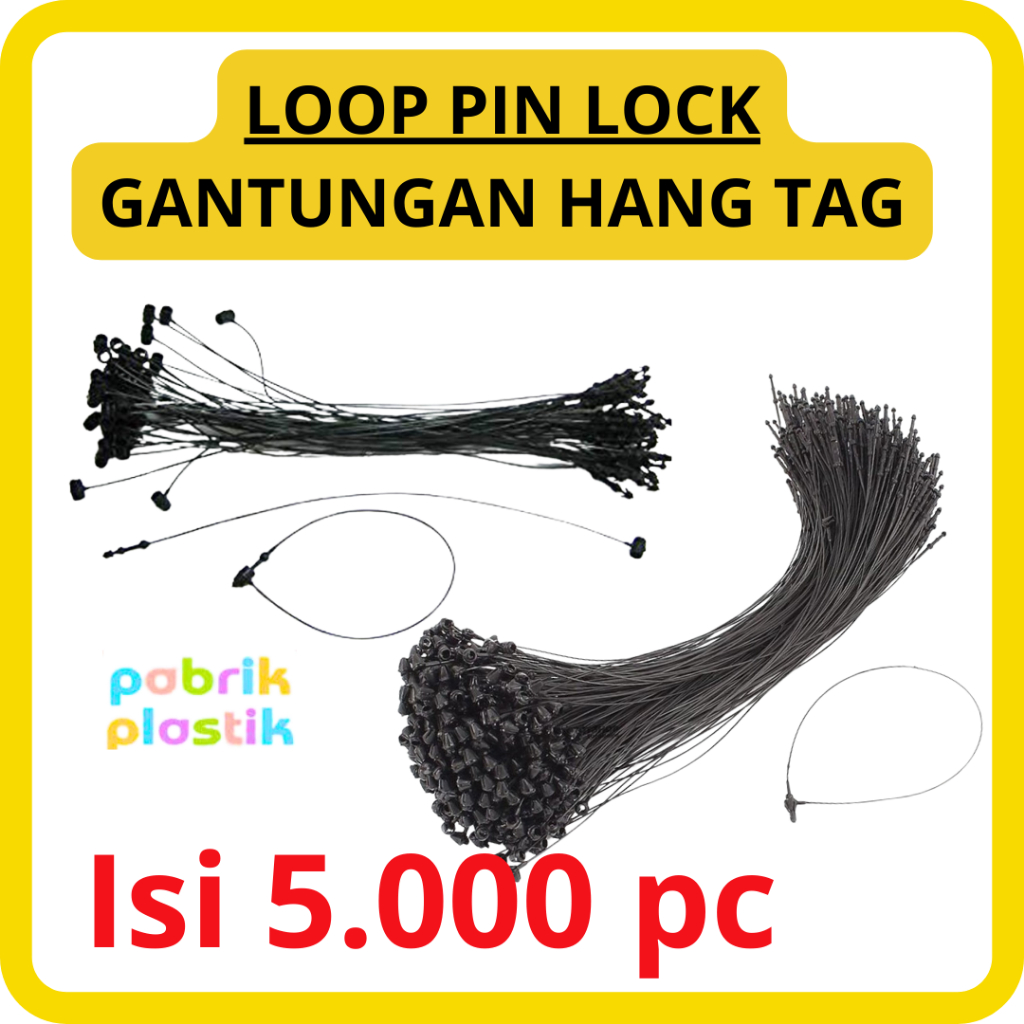 

1 Dos isi 5000pcs LOOP PIN / HANG TAG PLASTIK LOCK STRING PIN (uk 3, 4, 5 Inch) Tali Hangtag Baj JKT