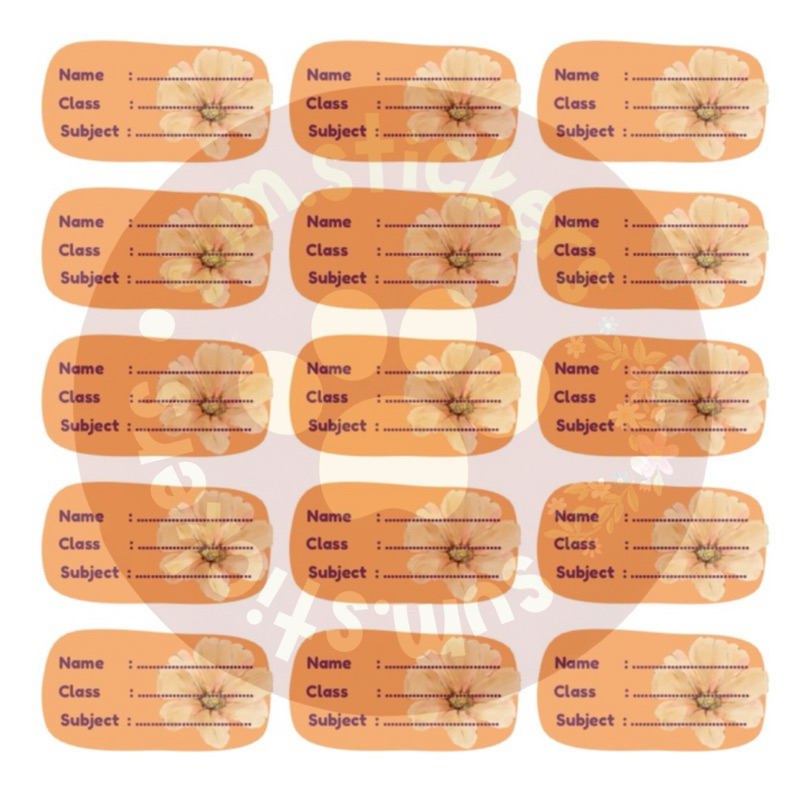 

Orange Flower Label Mata Pelajaran/Stiker Mata Pelajaran