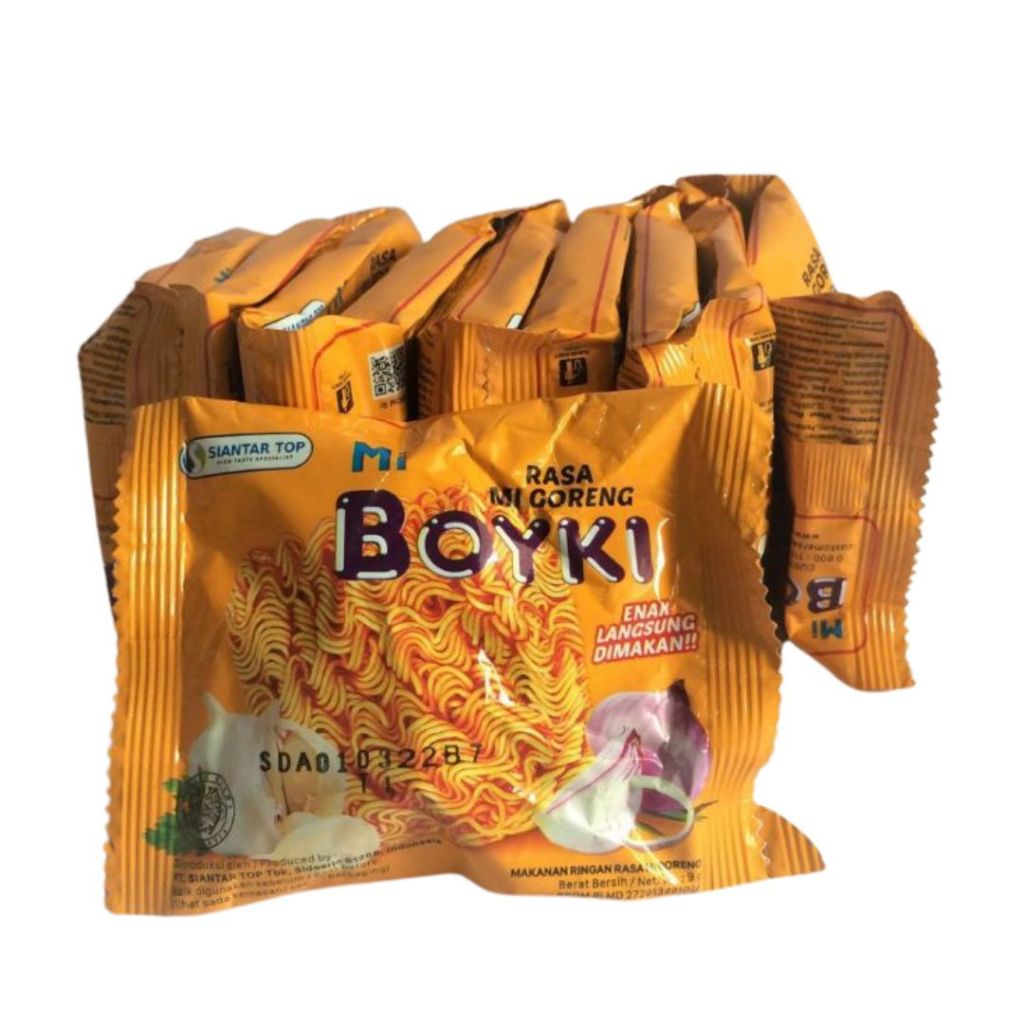 

Boyki Rasa Mi Goreng 1 RENCENG 16gr Snack Mie Siap Makan ISI 10 SACHET Jajanan Jadul