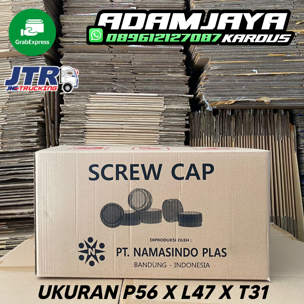 

KARDUS SCREW CAP UKURAN 56 X 47 X 31 KARDUS PACKING / KARDUS PINDAHAN - ADAM JAYA KARDUS